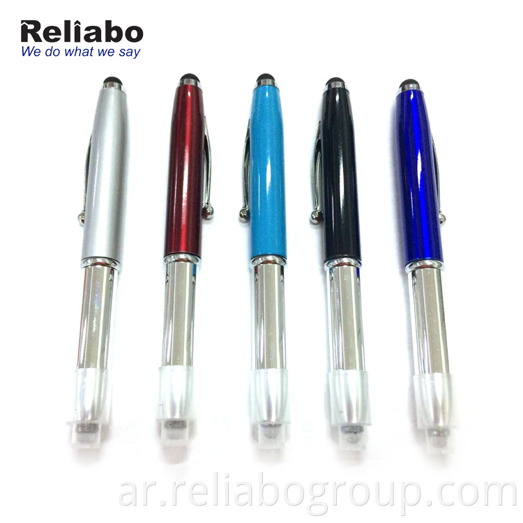 منتجات ريليبو الفريدة الترويجية متعددة الوظائف بقيادة قلم معدني خفيف الكتابة في الظلام